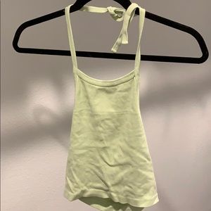 Brandy Melville light green tie halter neck top